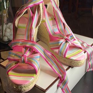 Coach multicolor ribbon espadrille size 7